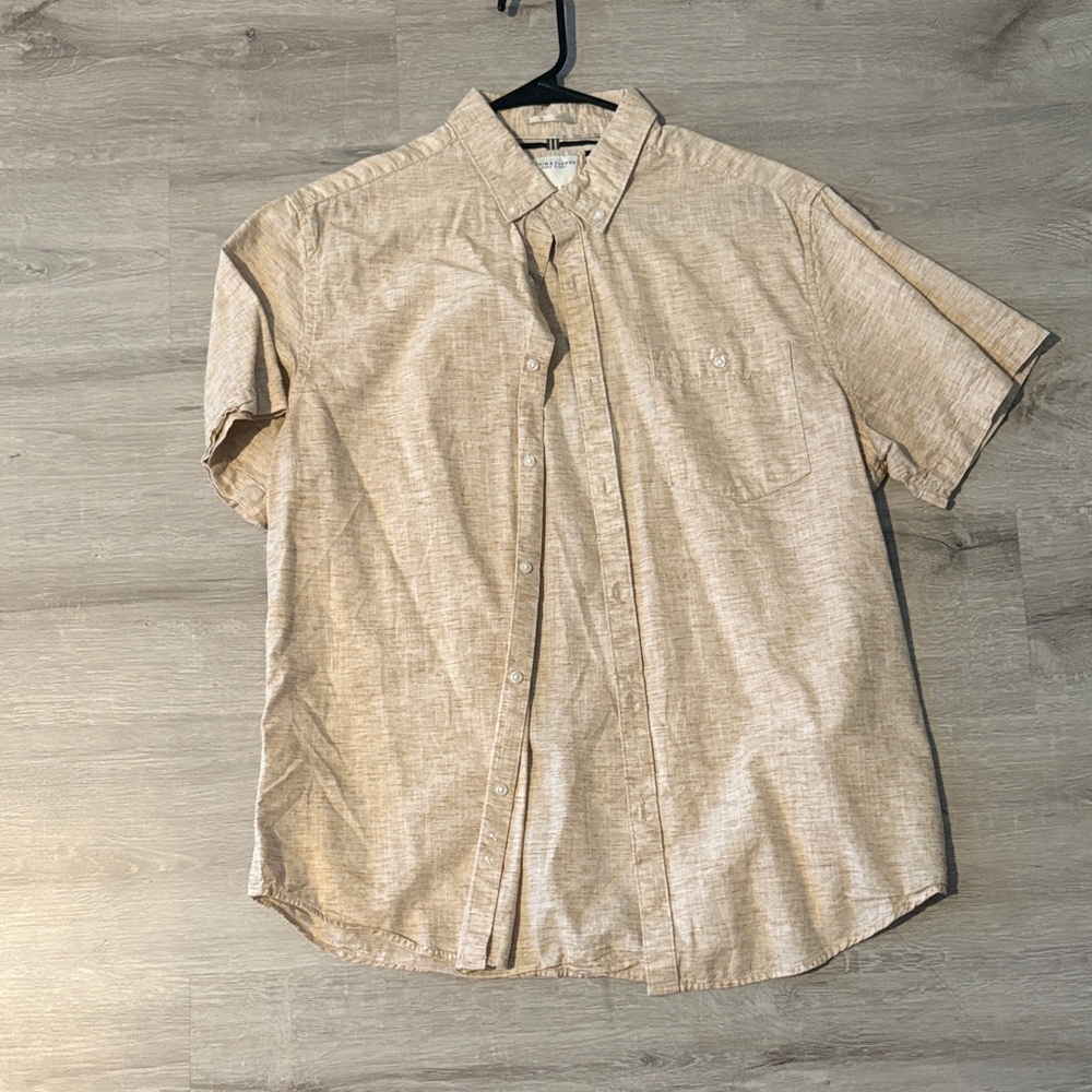 Denim & Flower Light Tan Casual Button-Down Shirt